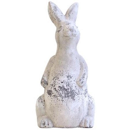 MICHAEL CARR DESIGNS Michael Carr Designs MCD6040XLA344 20.1 in. Rabbit Standing Up Face Forward - Antique White MCD6040XLA344
